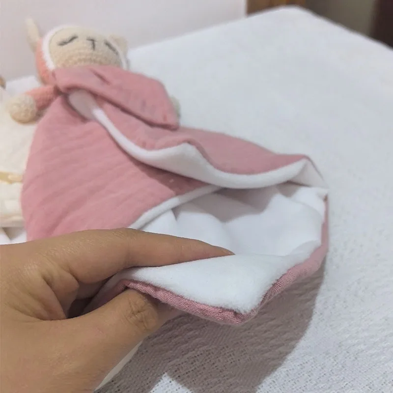 Personalized Lovely Blanket Cotton Gauze Baby Towel Bunny Ear Rabbit Doll Baby Comforters Blanket Soothing Towel Newborn Face To