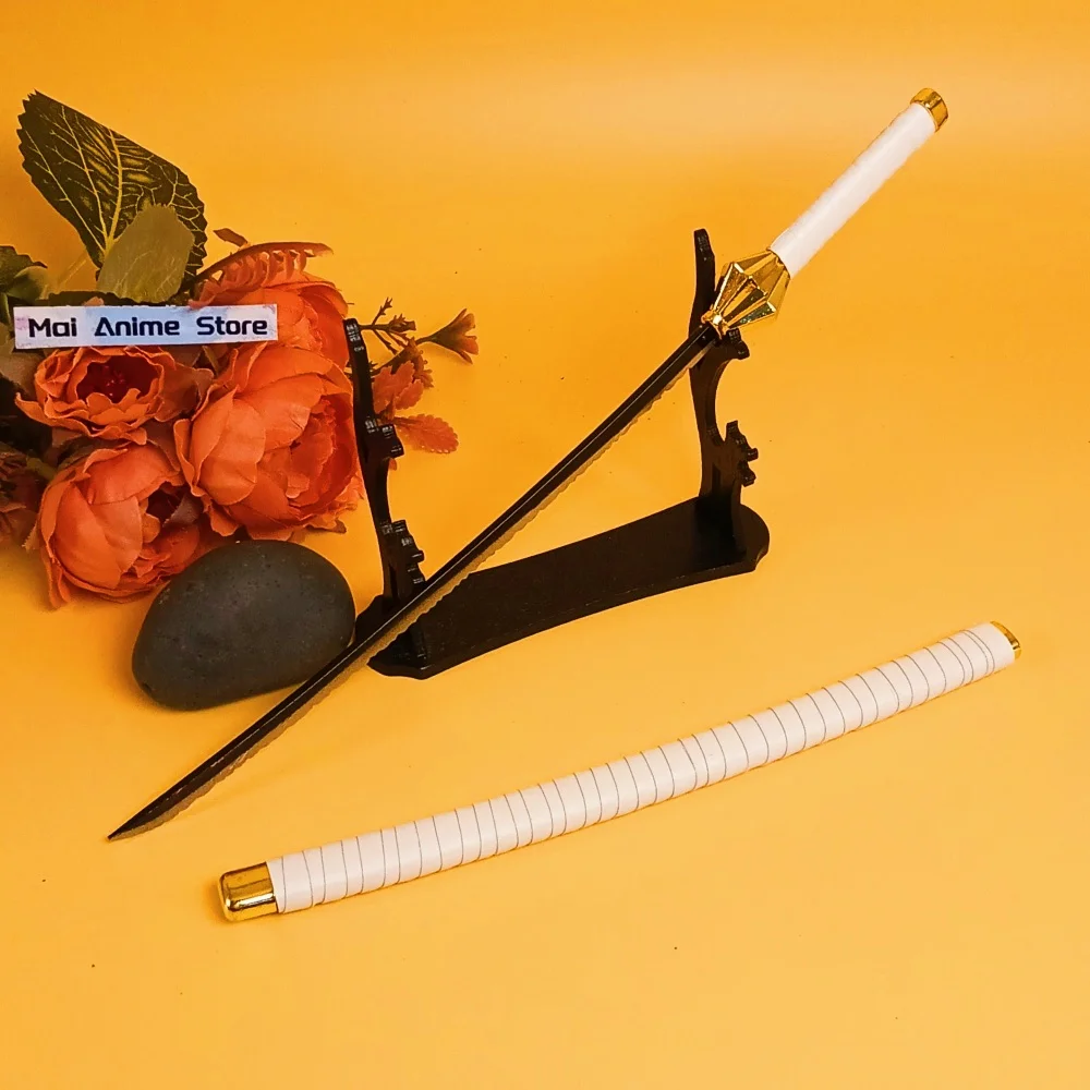 10-calowa Katana z Anime Bleach, Katana w Naturalnej Wielkości, Samurajski Miecz, Szabla Aizen, Metalowy Nóż Kenpachi, Nieostrzona Imitacja Miecza, Zabawka, Prezent