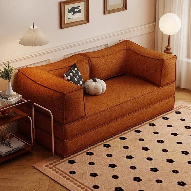 

Тканевый диван, складной диван двойного назначения, диван-кровать, простая маленькая квартира, средний древний стиль, гостиная, двойной, три, прямой