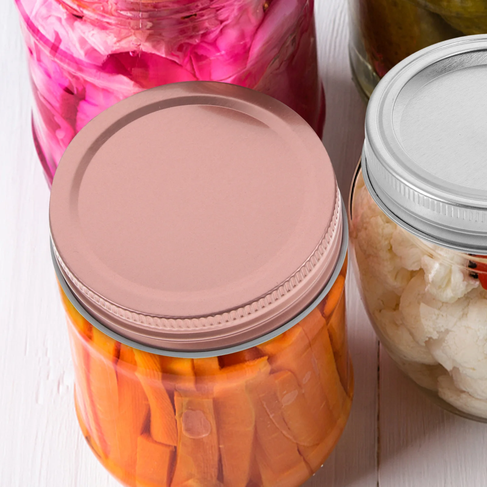 

12Pcs Sturdy Jar Lids Safe Material Wear Resistance Refrigerator Microwave Dishwasher Compatible Jar Covers Sealing Canning Lids