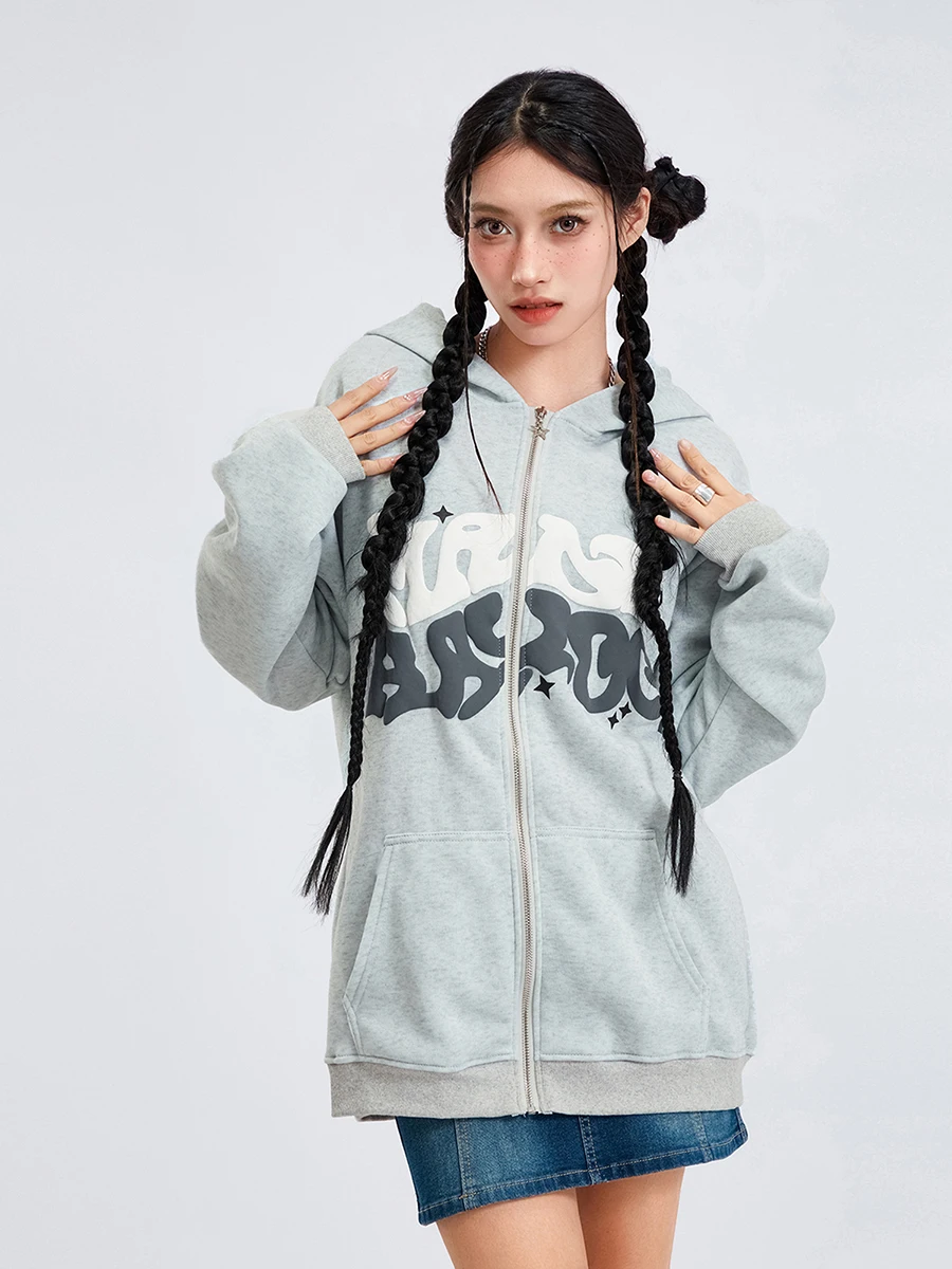 Y2K Retro Printingd Zip Up Sweatshirt Harajuku Oversized Men s Hoodies Long Sleeve Goth Grunge Women Men s Clothes