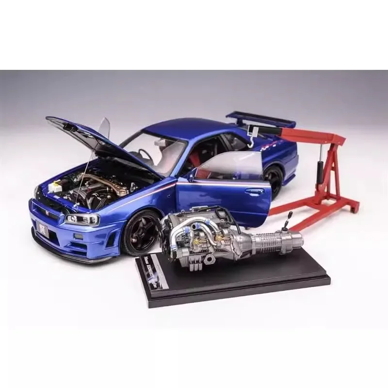 M0torhelix modelo de carro 1/18 r34 nissan skyline GT-R nismo liga modelo de carro simulação sala exibição carros modelo menino coleção presente