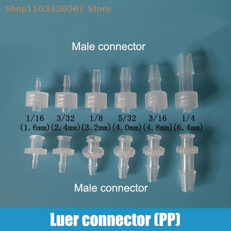 【HLS】Luer Lock Adapter Non-stick PP Connector Easy Clean Air Valve Pipe Fitting for Glue Dispensing Pigment Subpackaging