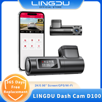 LINGDU Dash Cam D100 3K Dash Car Camera Built-in GPS Wi-Fi 24H Parking Motion Car Camera Night Vision Car DVR EN Voice Control