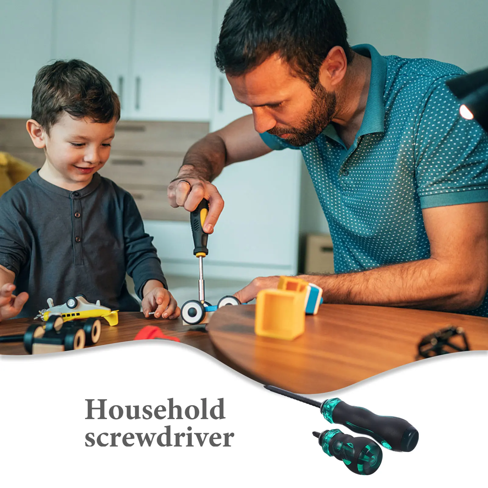 2pcs Steel Multi-Purpose Precision Screwdriver Set Home Repair Tool Non-Slip Handle Telescopic Flat Wear-Resistant