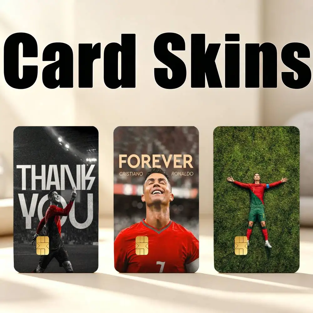 The GOAT Forever CR7 C-Cristiano Ronaldo  1Set 4Pcs Waterproof Card Skin Stickers for Credit Bus IC Cards