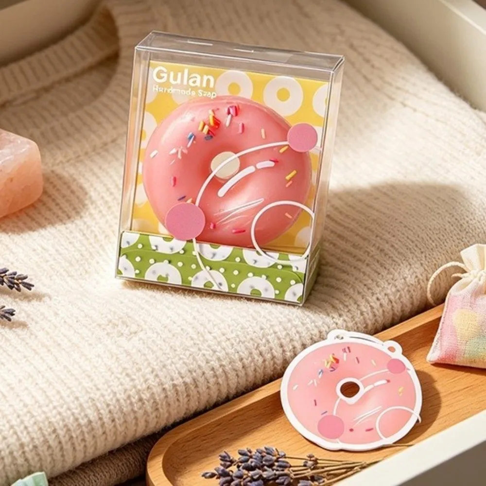 Donut Shape Donut Soap Multi-Color Essential Oil Bath Bombs Smooth Skin Friendly Handmade Bubble Bath Salt Balls Face Washing