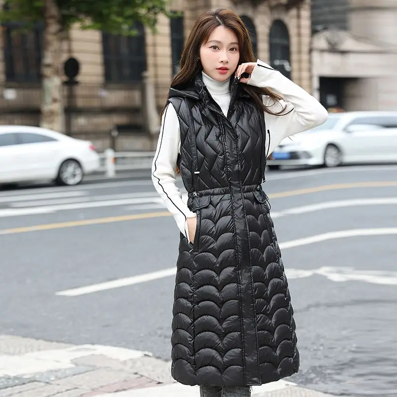 

Autumn and Winter New Women's Down Cotton Vest Loose Commuter Casual Hooded Sleeveless Oversize Tank Top