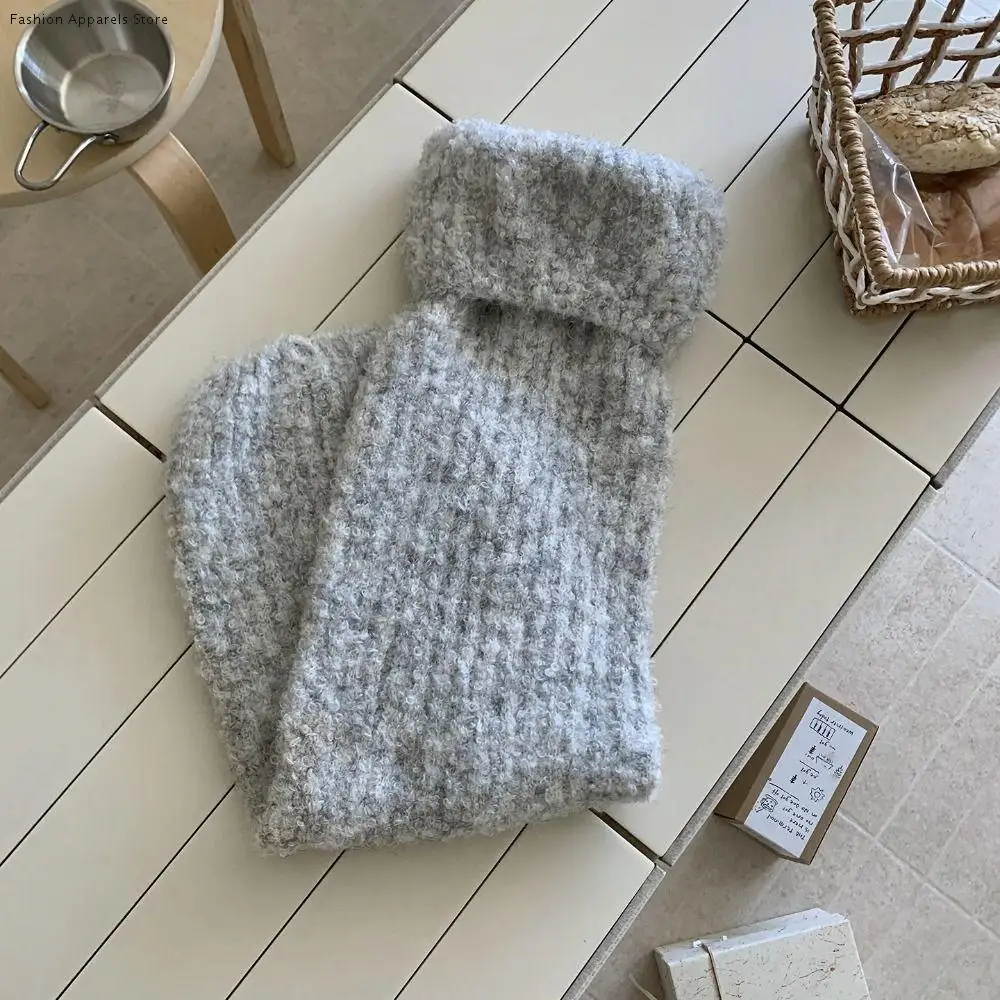 

Vintage Thick Warm Winter Leg Warmers Foot Cover Kawaii Kinted Leg Warmer Y2K Lolita JK Knit Long Stockings Accessories