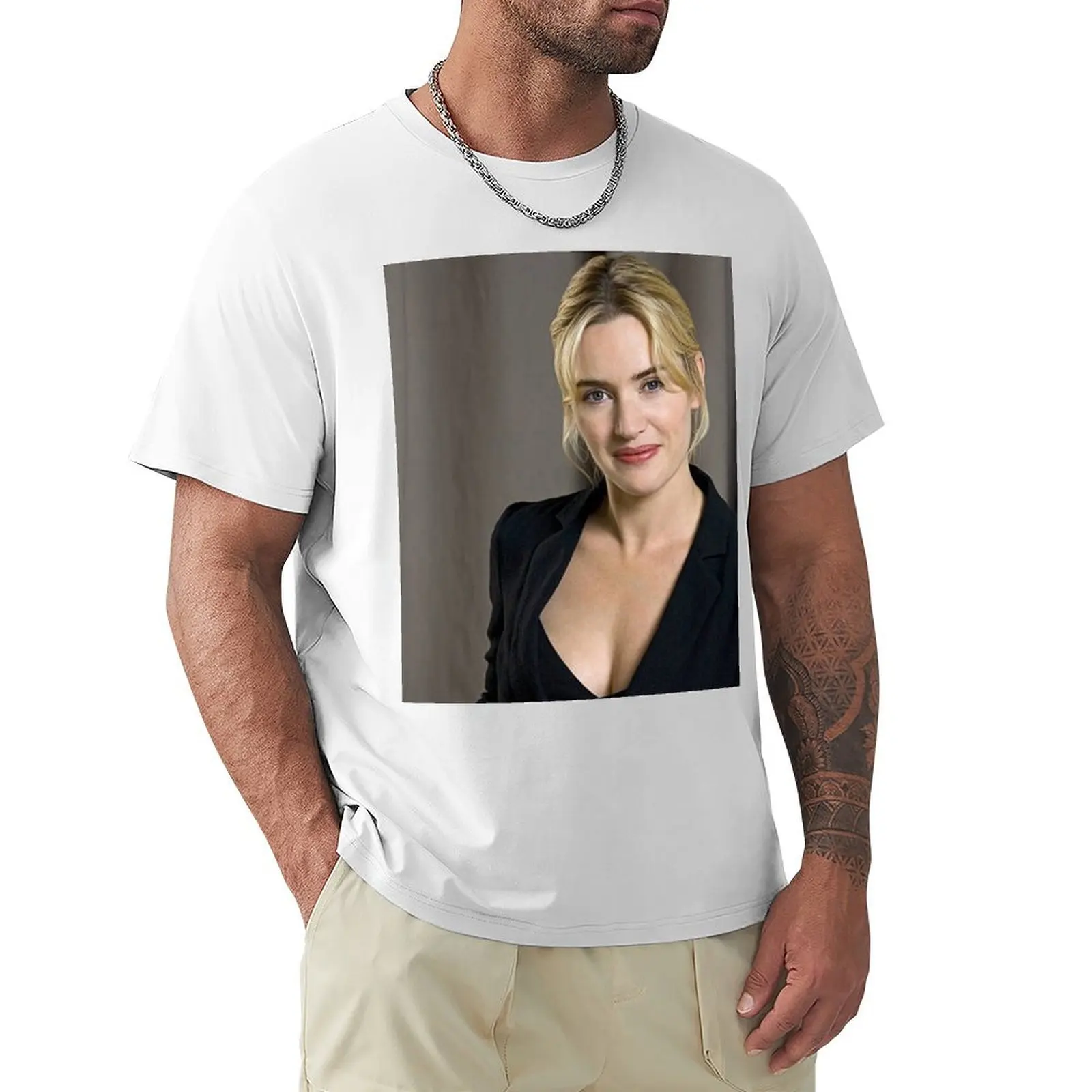 kate winslet aesthetic T-Shirt blacks summer top T-shirts for men cotton