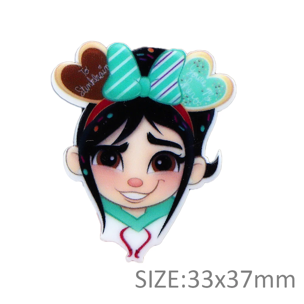 Disney wreck it ralph 5 pçs/lote planar resina flatback artesanato suprimentos cabochão scrapbook diy arco de cabelo saco material acrílico