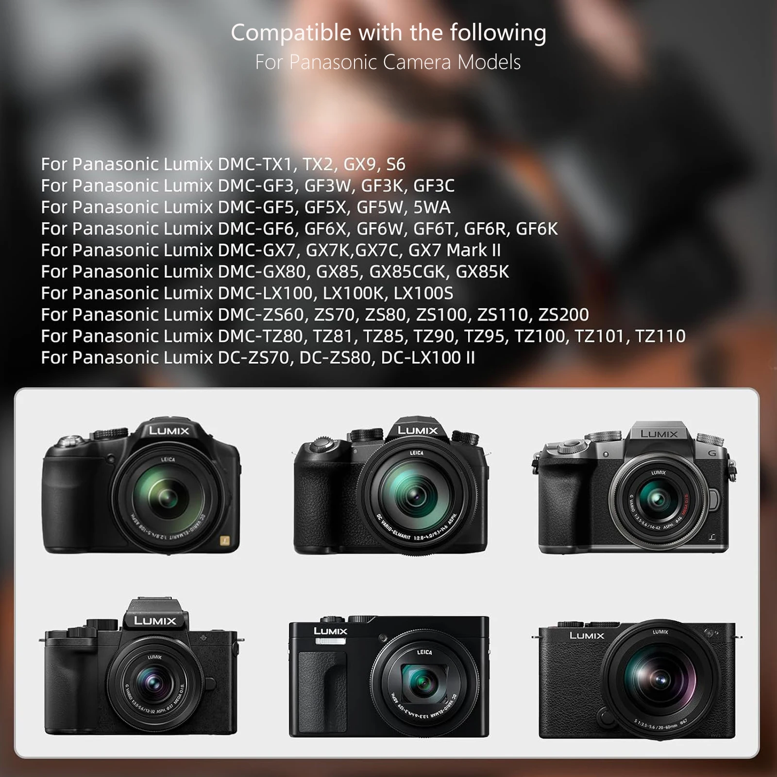 USB-C to DMW-DCC11 Dummy Battery For Panasonic Lumix GX7 GX85 GX9 TX1 TX2 GF3 GF5 GF6 ZS100 ZS200 TZ110 ZS80 G100 Cameras view 6
