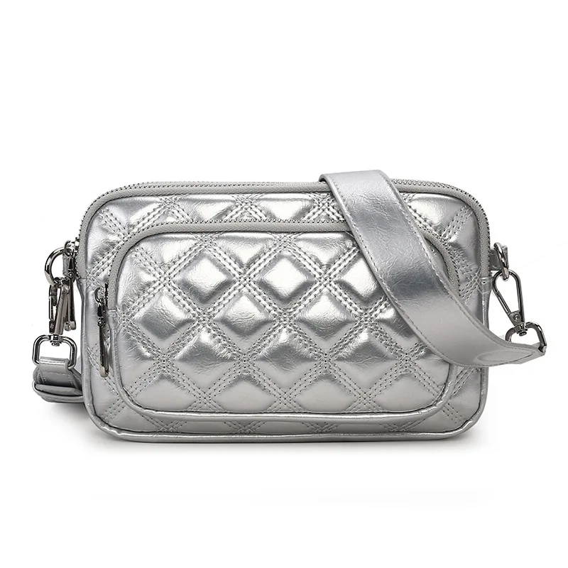 2025 Lattice Sliver Shoulder Crossbody Bags Fashionable Vintage Women Shoulder Bags Multi-pocket Travel Commuter Handbags