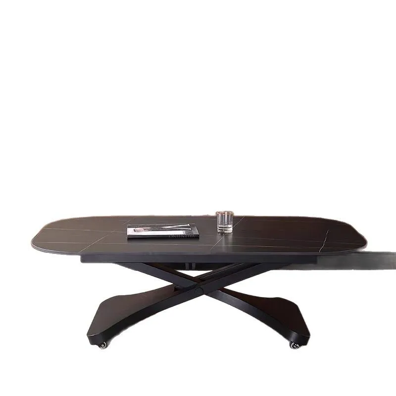 Lifting coffee table dining table dual-purpose small apartment multi-functional rock slab integrated household