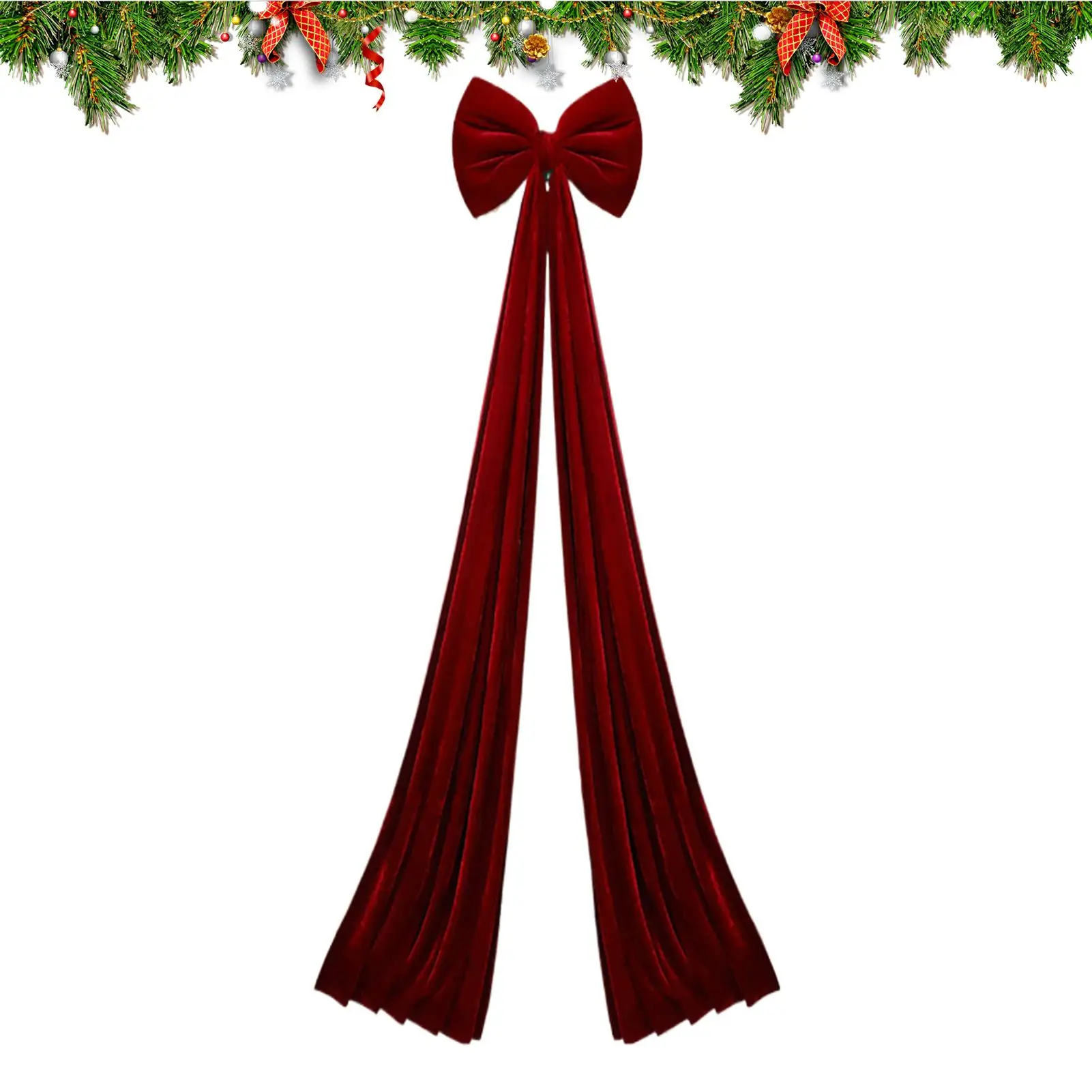 

Extra Large Christmas Bow 6.6 Ft Holiday Decorations Huge Velvet Bows Christmas Tree Topper Decor For Home Wall Stairs Fireplace