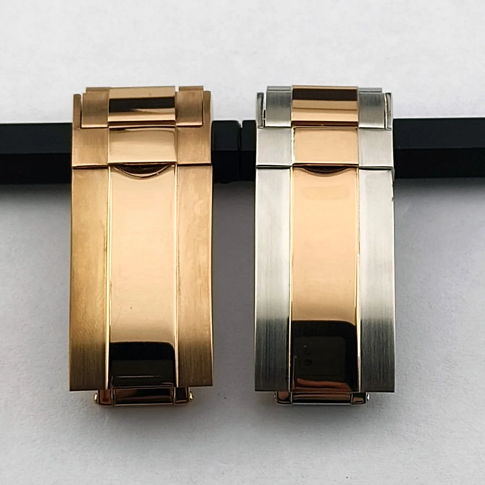 Stainless Steel Buckle Watch Push Button Fold Deployment Clasp Strap Buckle Customize your Watch Buckle for NH35 NH36 Watch Dial