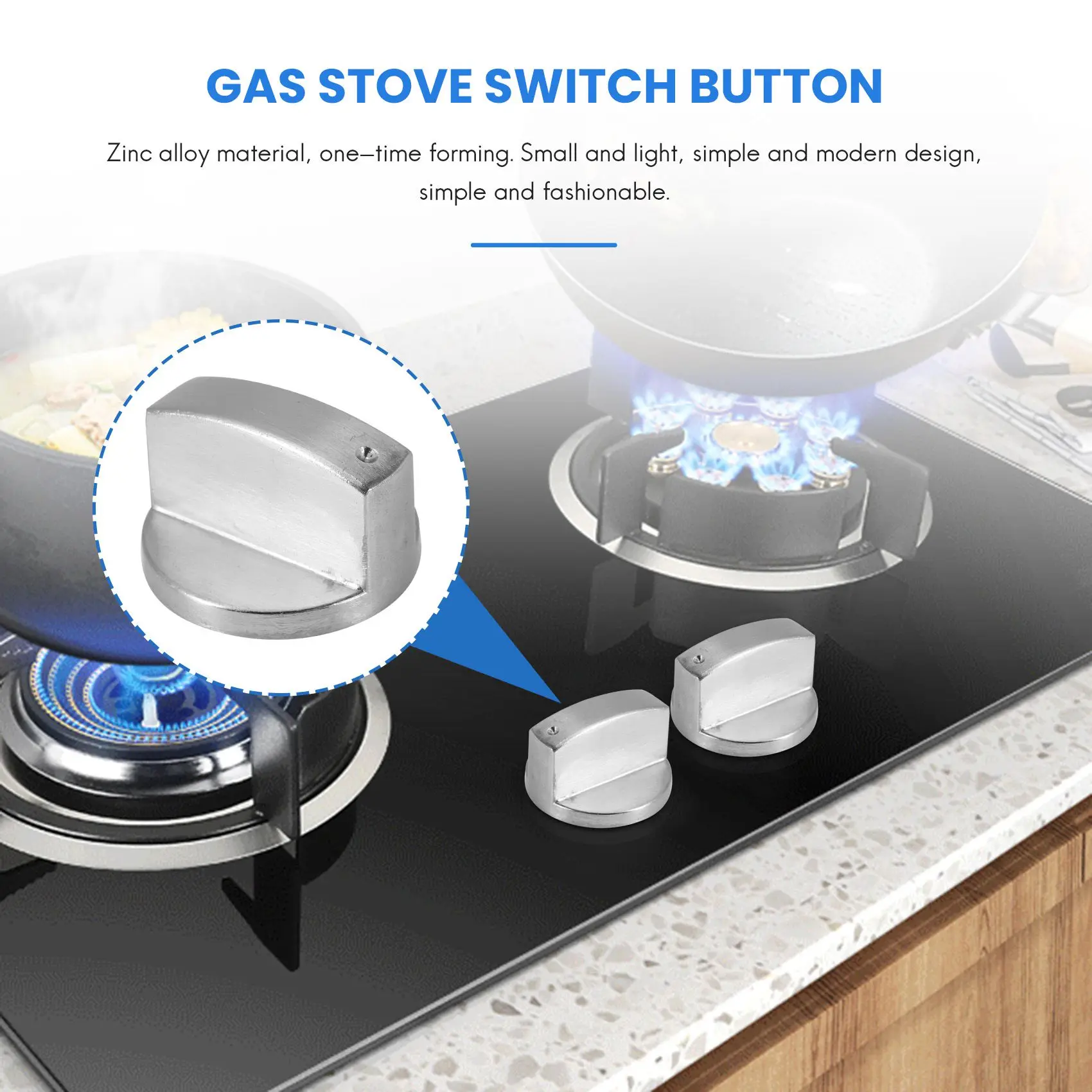 Brushed Metal Gas Stove Knobs Cooker Control Switch Range Oven Knobs Cooktop Burner Knob Gas Hob Switch Kitchen Replacement Acce