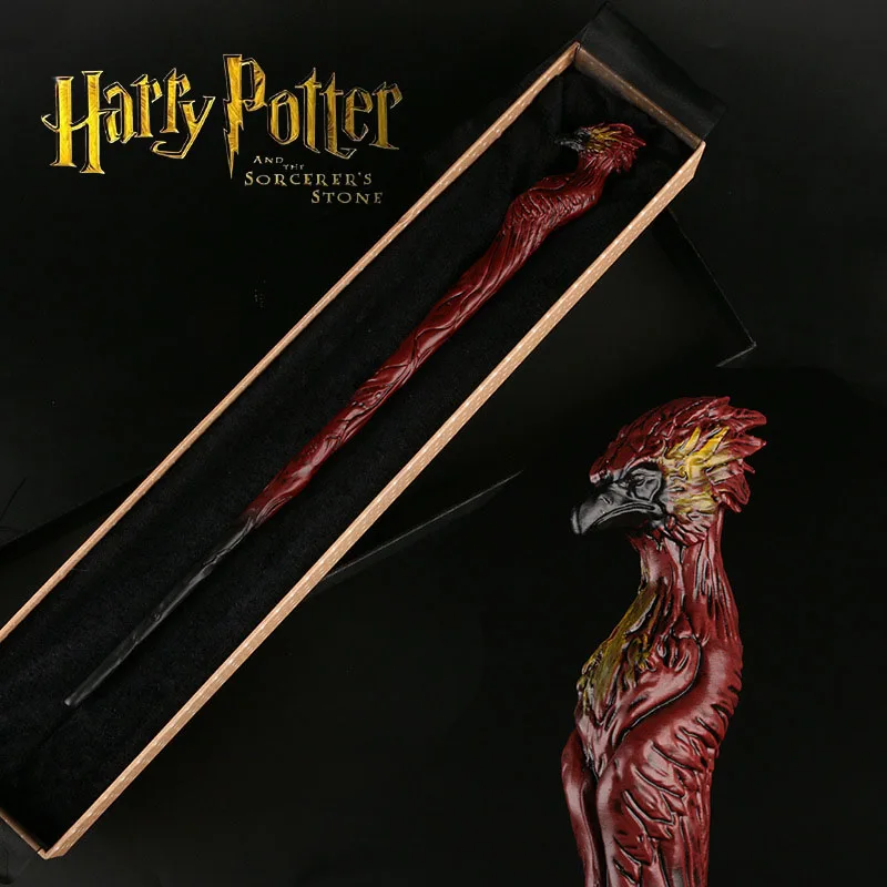 Harrise Magician Boy Fire Phoenix Mascot Magic Wand Potter Film and Television Series Eagle Staff Resin Wand Stage Props