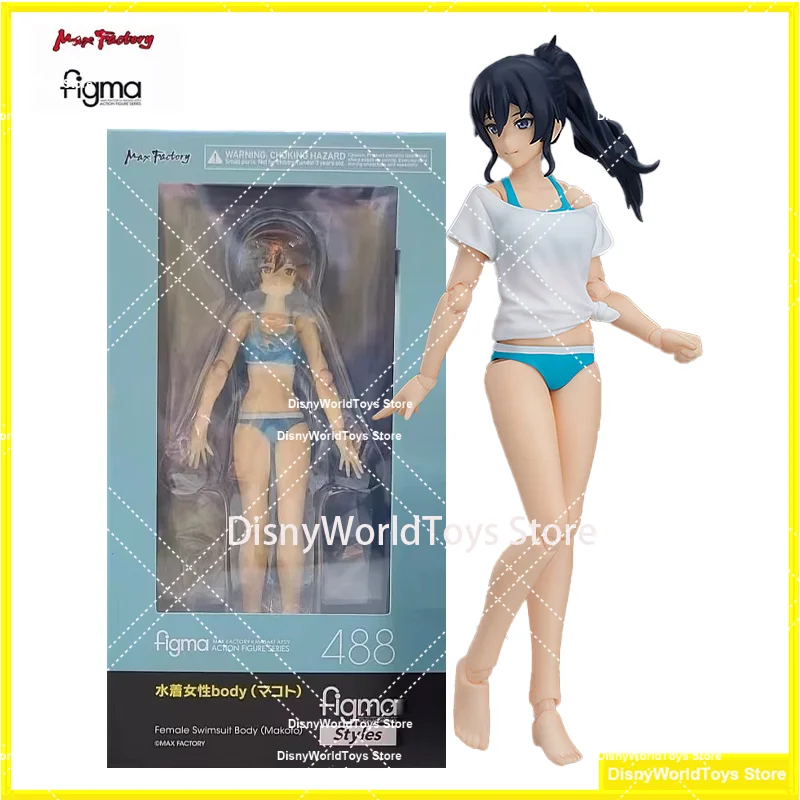 

100% Original Figma 488 Styles Swimsuit Female body Makoto In Stock Anime Action Collection Figures Model Toys