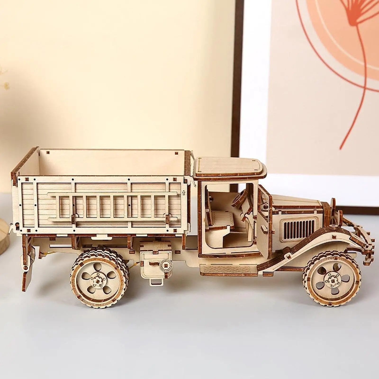 

3D Puzzle Toy Model Jigsaw Toy Craft Hobbies Toy Wooden Truck Puzzle for Home Decor Teens Adults Ornament Birthday Gift Hobbyist