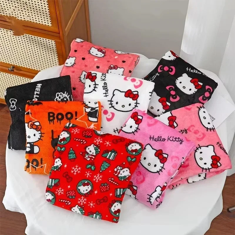 2026-2027 Hello Kitty Fleece Coral Pajama Pants Soft Trousers Family Matching Casual Home Trousers Anime Cartoon Birthday Gift