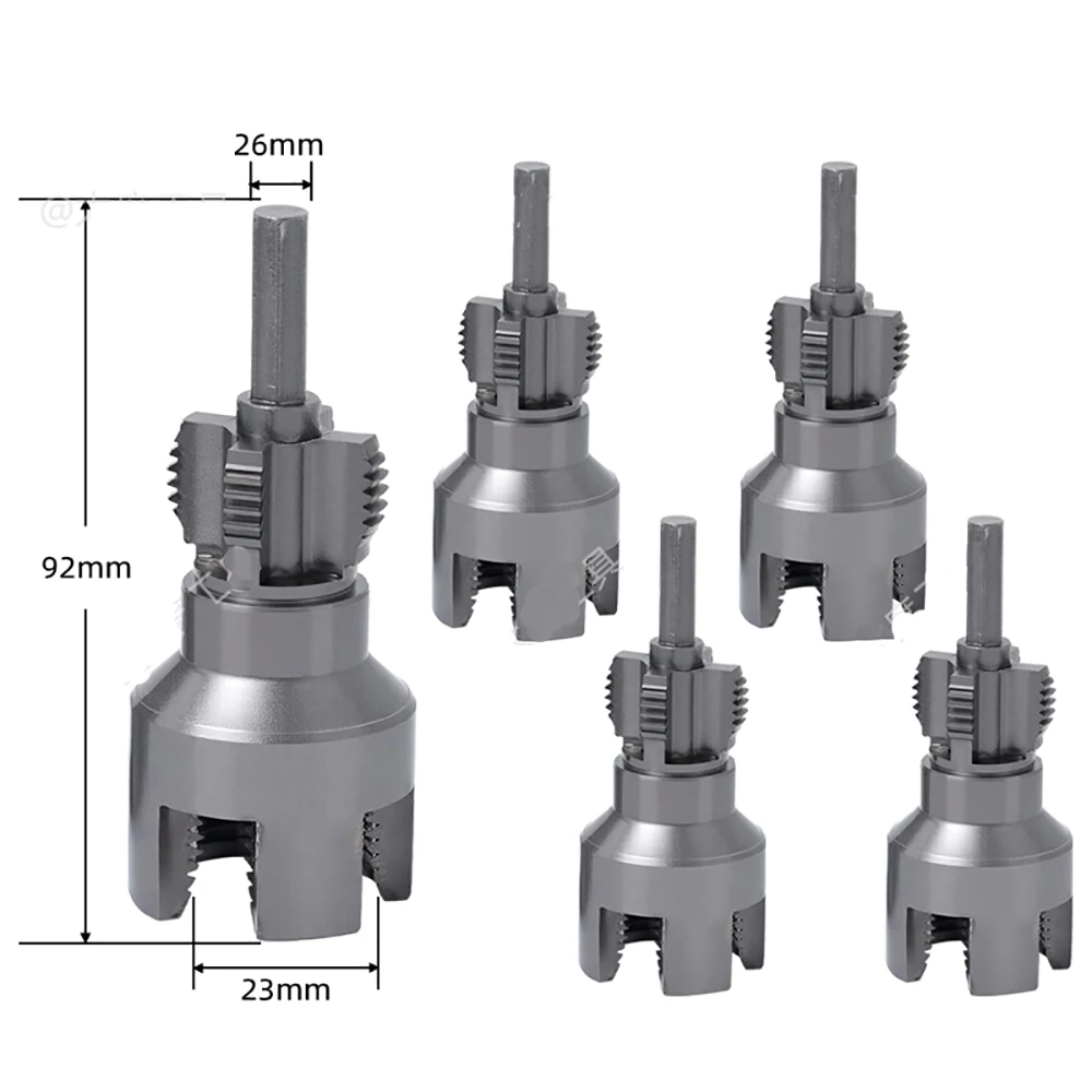 5pcs PPR Water Pipe Internal and External Thread Opener, Electric Drill 4/6 Points Water Pipe Electric Tapping Die Tool