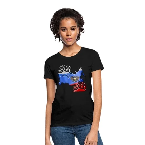 Russian Country Colors Map Soviet CCCP Patriotic T-Shirt 100% Cotton O-Neck Short Sleeve Summer Casual Womens T-shirt Streetwear