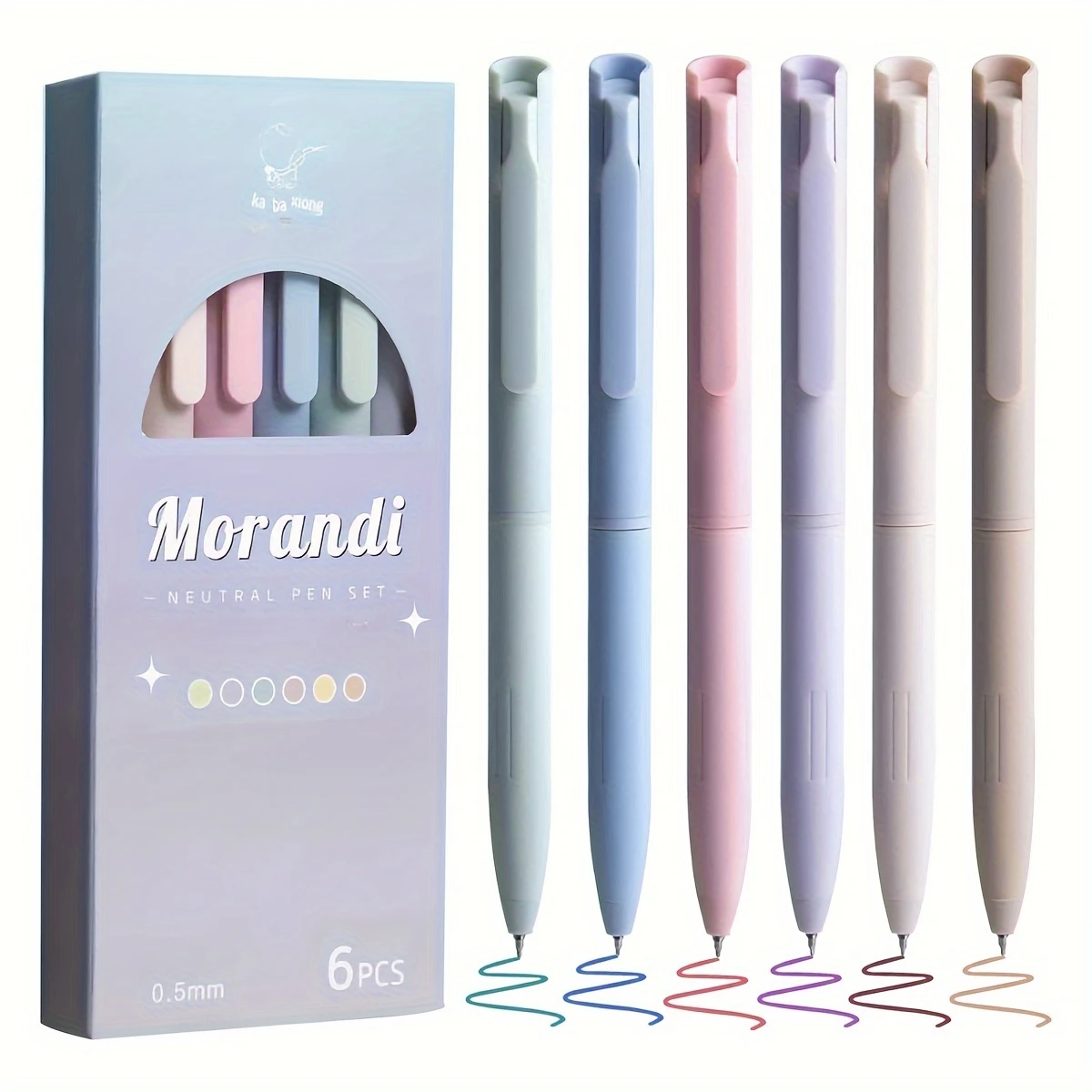 Colorful Sticky Note Pens, 6-Pack Quick-Drying Ink, Retractable Cute Tip 0.5mm, Ideal for Journals & Writing, Smooth Flow Office