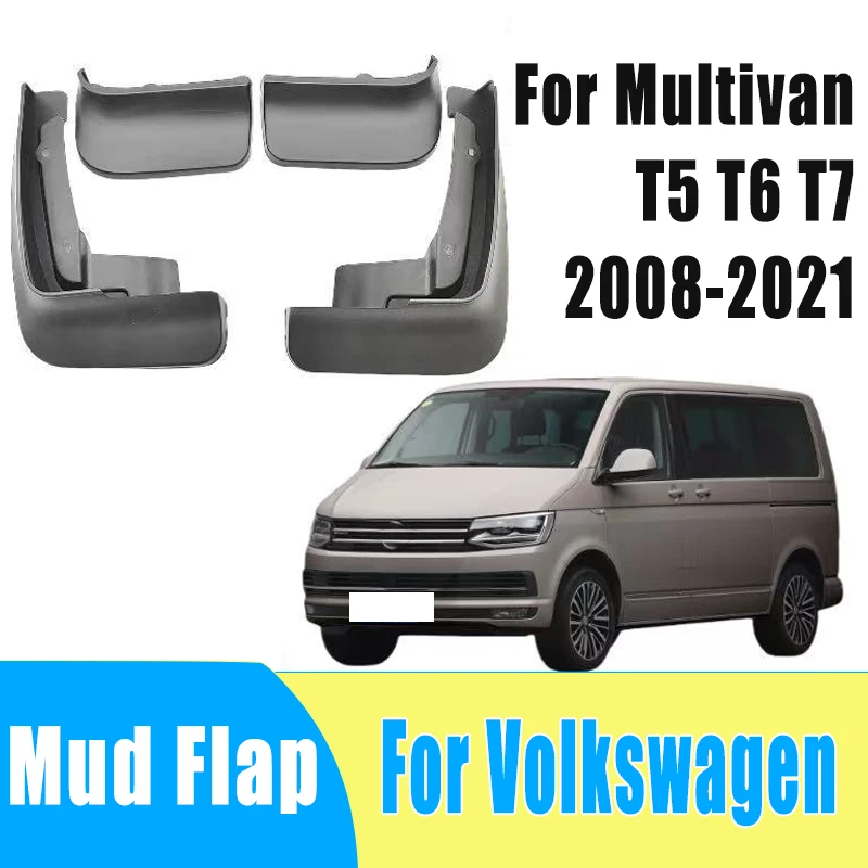 

4pcs Auto Mudguard Waterproof Prevent Mud Splashing Car Mud Flap Fender Accessories For Volkswagen Multivan T5 T6 T7 2008-2021