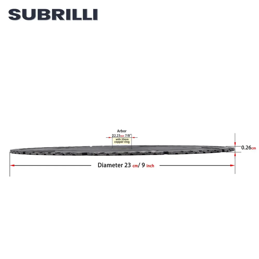 SUBRILLI 180mm Hot Pressed Diamond Turbo Zaagblad Met Schuine Bescherming Tanden 7 "Diamantdoorslijpschijf Voor Steen beton