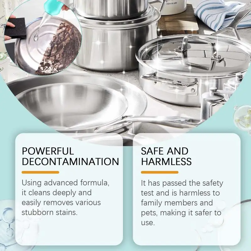 Pot Cleaner For Bottom Of Pans 150ml Multifunctional Wash Pot Gel Scale Cleaner Effective Powerful Kitchen Grease Cleaner Rust