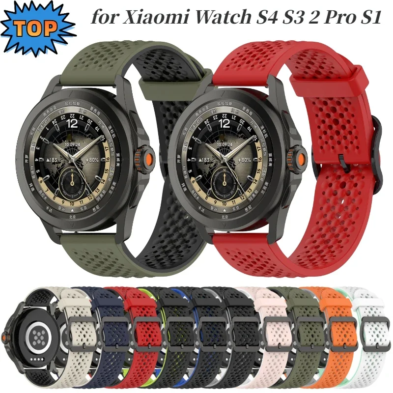 Liquid Silicone Strap for Xiaomi Watch S4/S3/S2/S1 Color Original Bracelet Galaxy Watch 4/5/6/7 for Huawei Watch 4/GT4-3 Correa