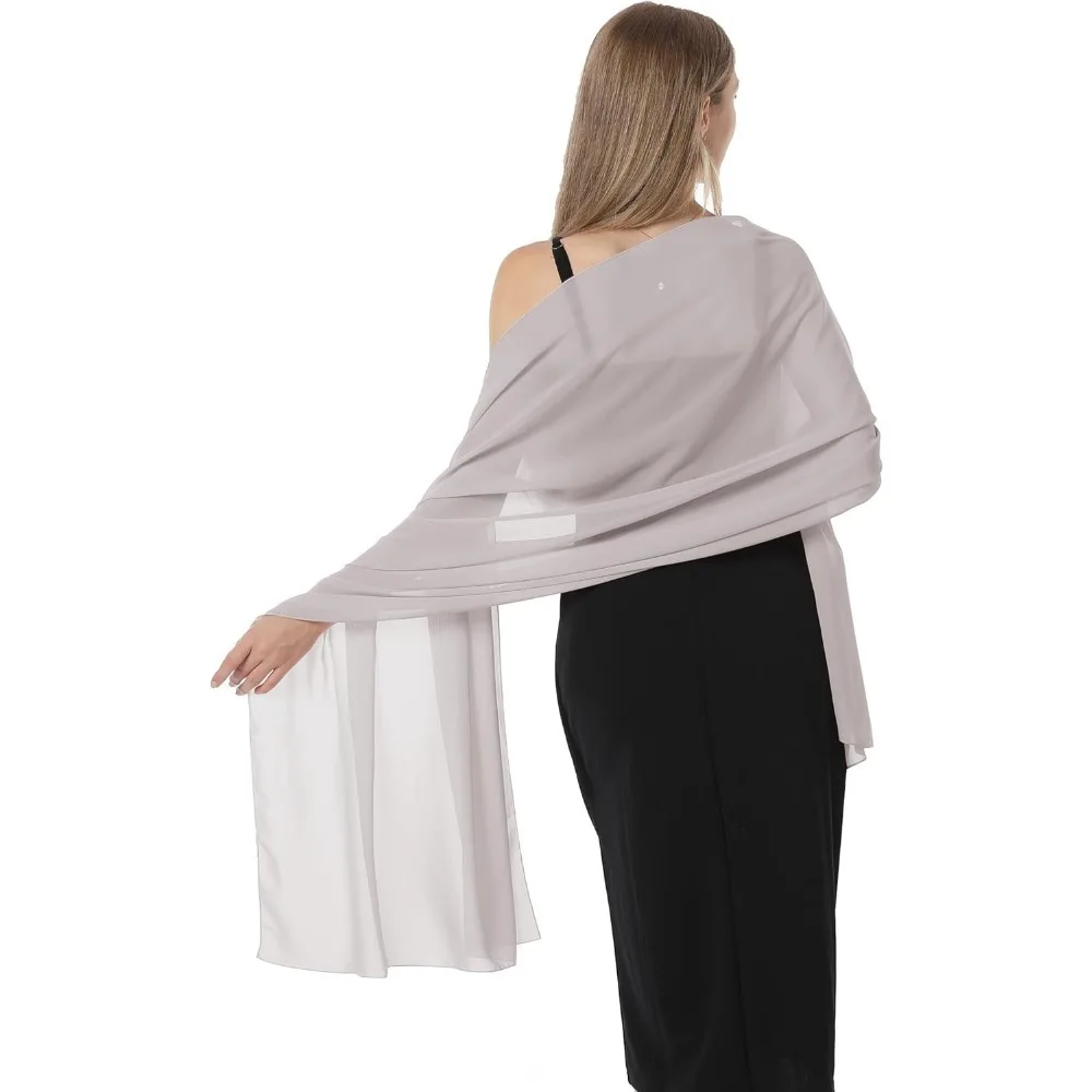 

Chiffon Shawls and Wraps for Evening Dresses Women Elegant Soft Scarf Bridal Scarve Wedding Stole