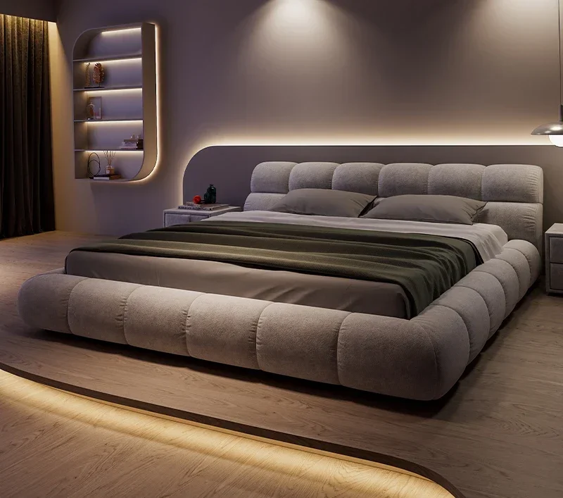 

Italian minimalist cloud puff master bedroom high-end atmospheric bed