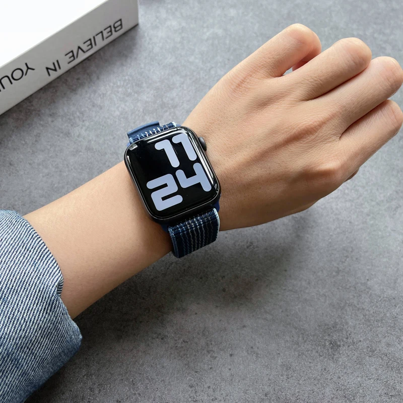 Apple Watch Ultra 2 49mm 45mm 44mm対応 スポーツバンド 編み込みブレスレット ナイロンループ 46mm 41mm 42mm ストラップ iWatch S10 9 8 7 6 5 4 3 se 2用