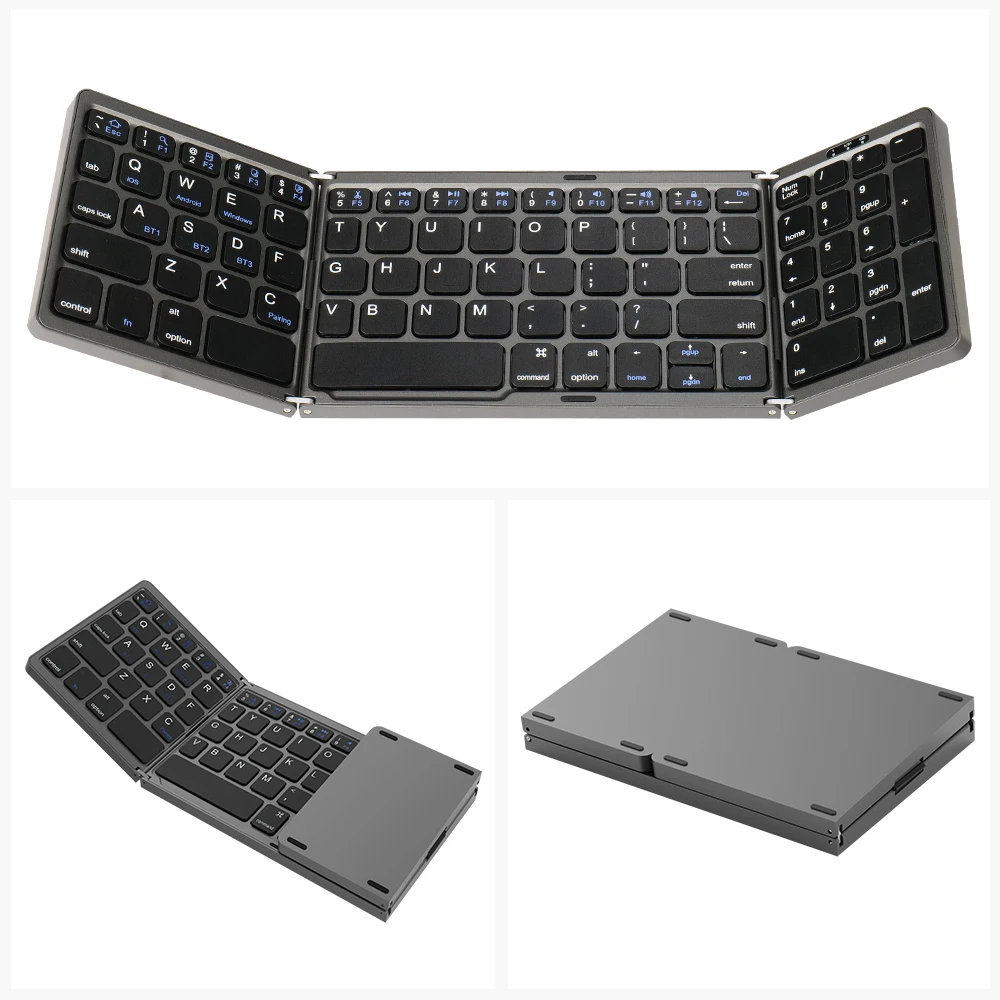 Mini Portable Folding Keyboard Thin Wireless BT Number Keypad For Mac Windows Laptop Tablet Light-Handy Bluetooth-compatible