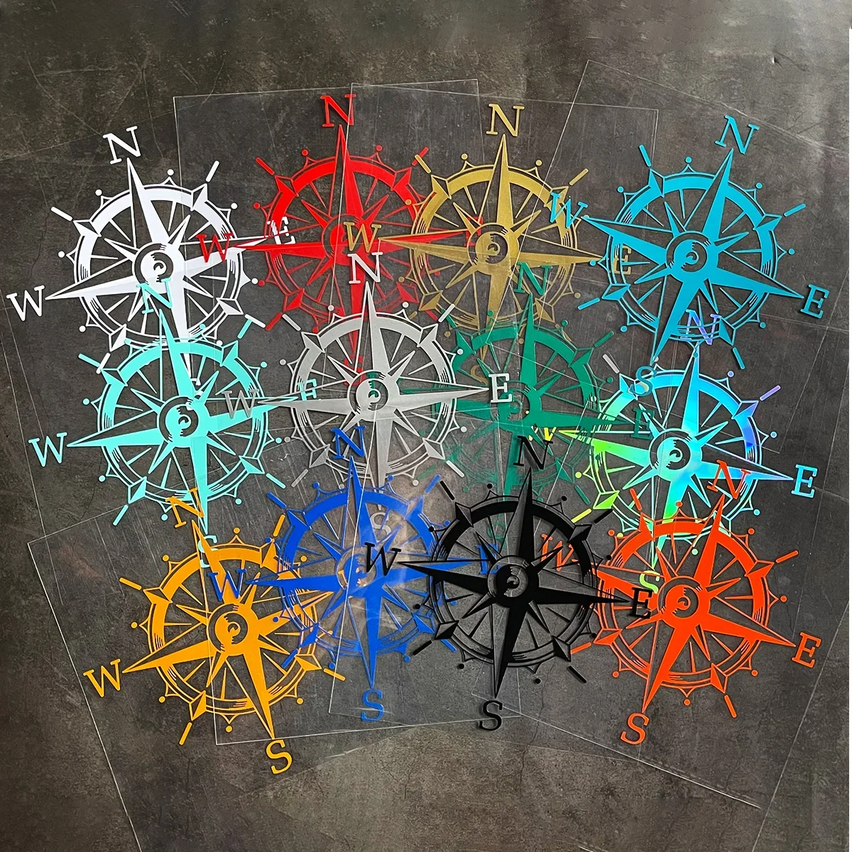 Decorate Vehicle 20cm Compass Navigator Vinyl Sticker Waterproof Outdoor Travel Decal Motorbike Fuel Tank Helmet Windscreen