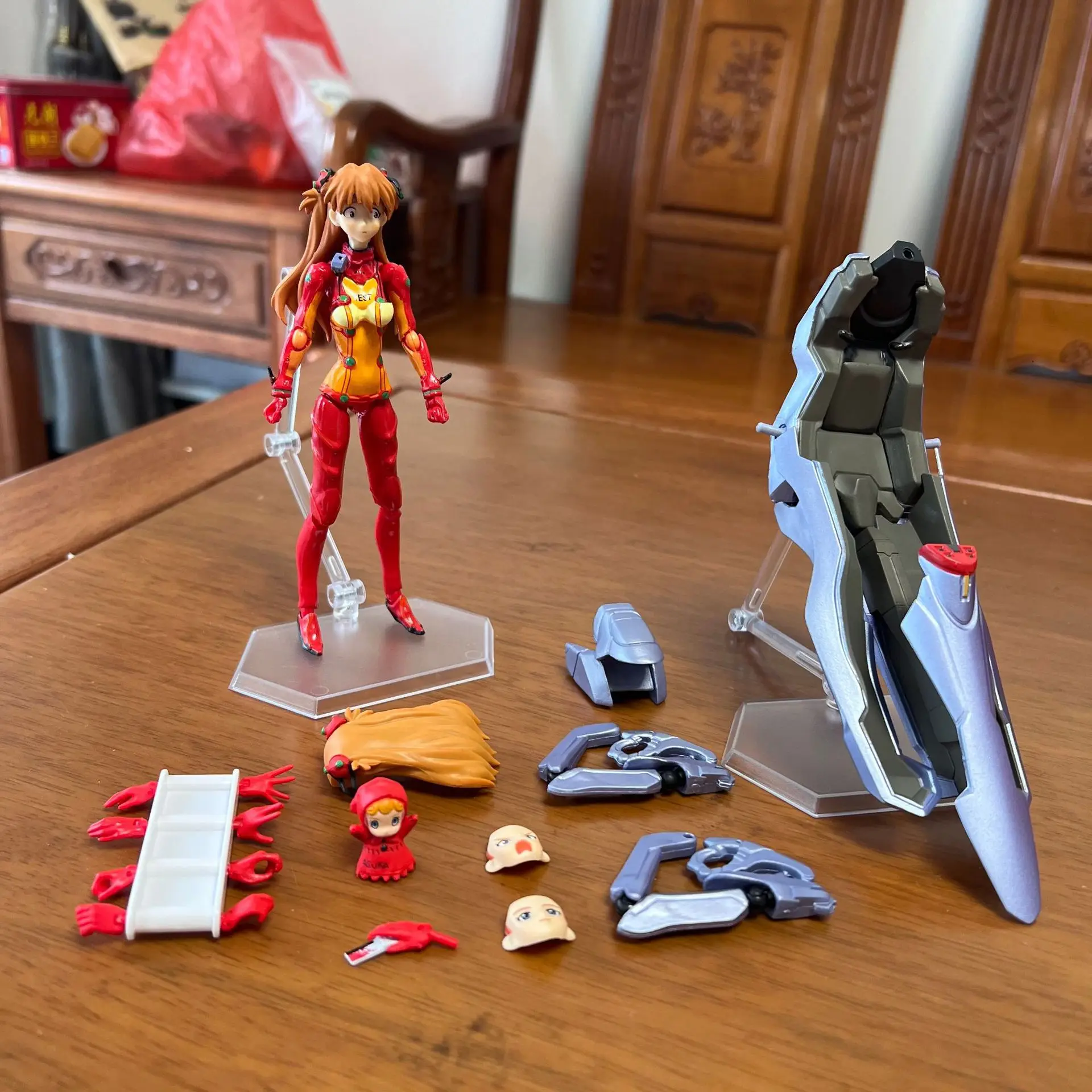 14cm Anime EVA Asuka Langley Soryu 084 joint mobility Action Figure PVC Model statue Toys doll Desk Decor Collectible Gifts