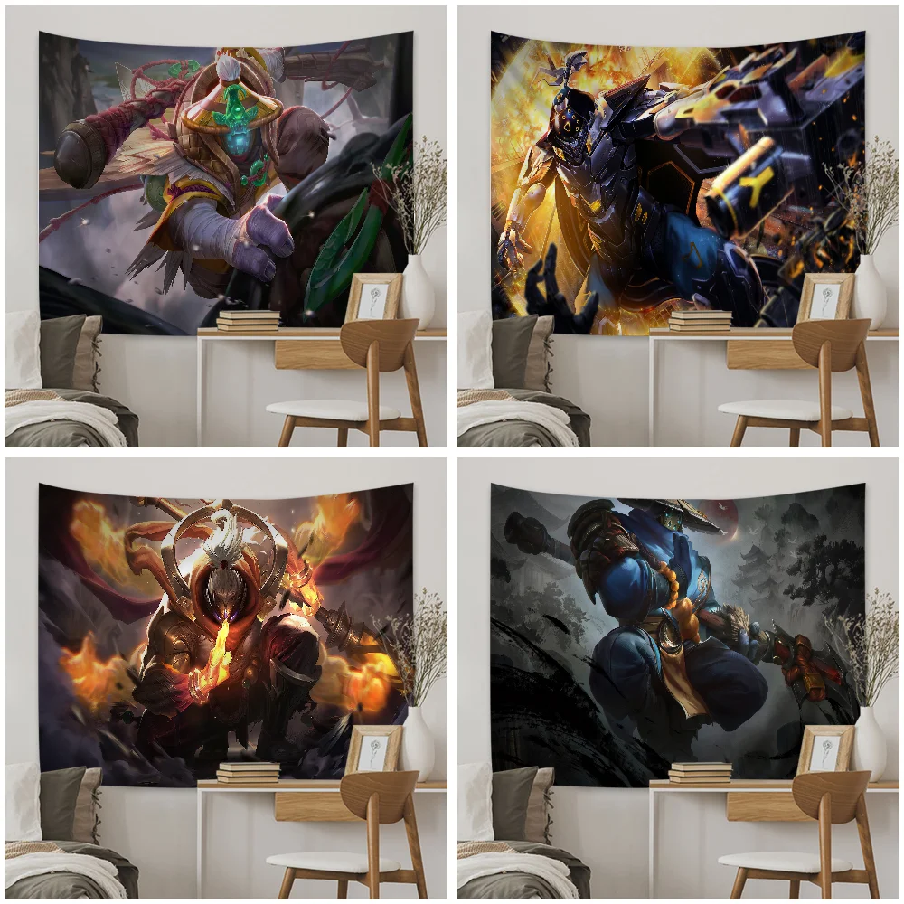 

League of Legends Jax Hippie Wall Hanging Tapestries Bohemian Wall Tapestries Mandala INS Home Decor