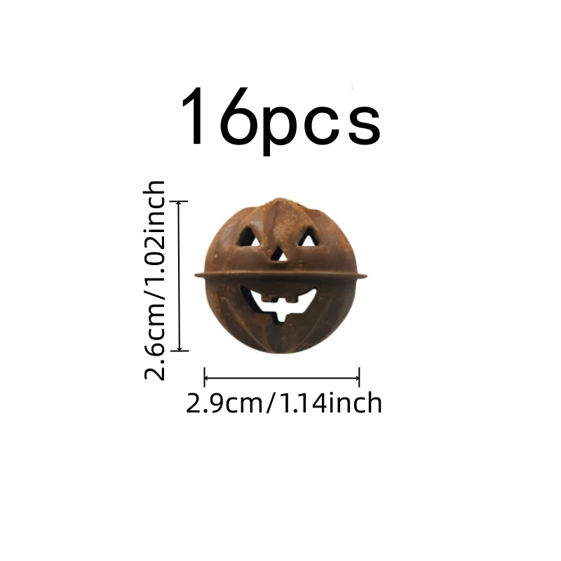 Pumpkin Face Bells 16 pcs, Pumpkin Face Design, Clear Bell Sound, for Halloween Party Decor, Multipurpose