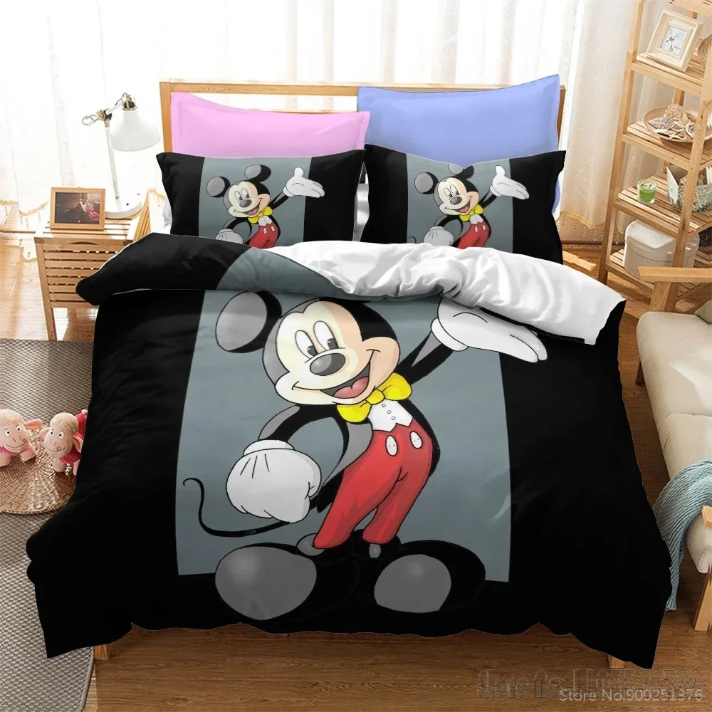 

Mickey Minnie Mouse Love Child Duvet Cover Set HD Comforter Cover Bedclothes for Kids Bedding Sets Bedroom Decor