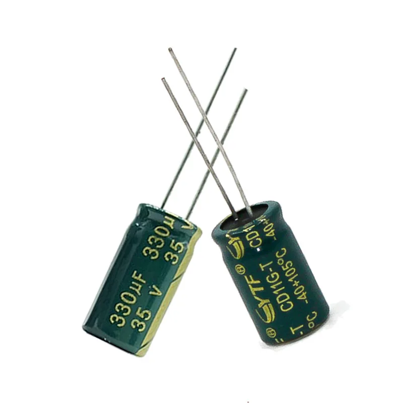 10pcs 35V330UF 10*13mm Power Switch High Frequency Low Resistance Aluminum Electrolytic Capacitor 330UF/3 5V