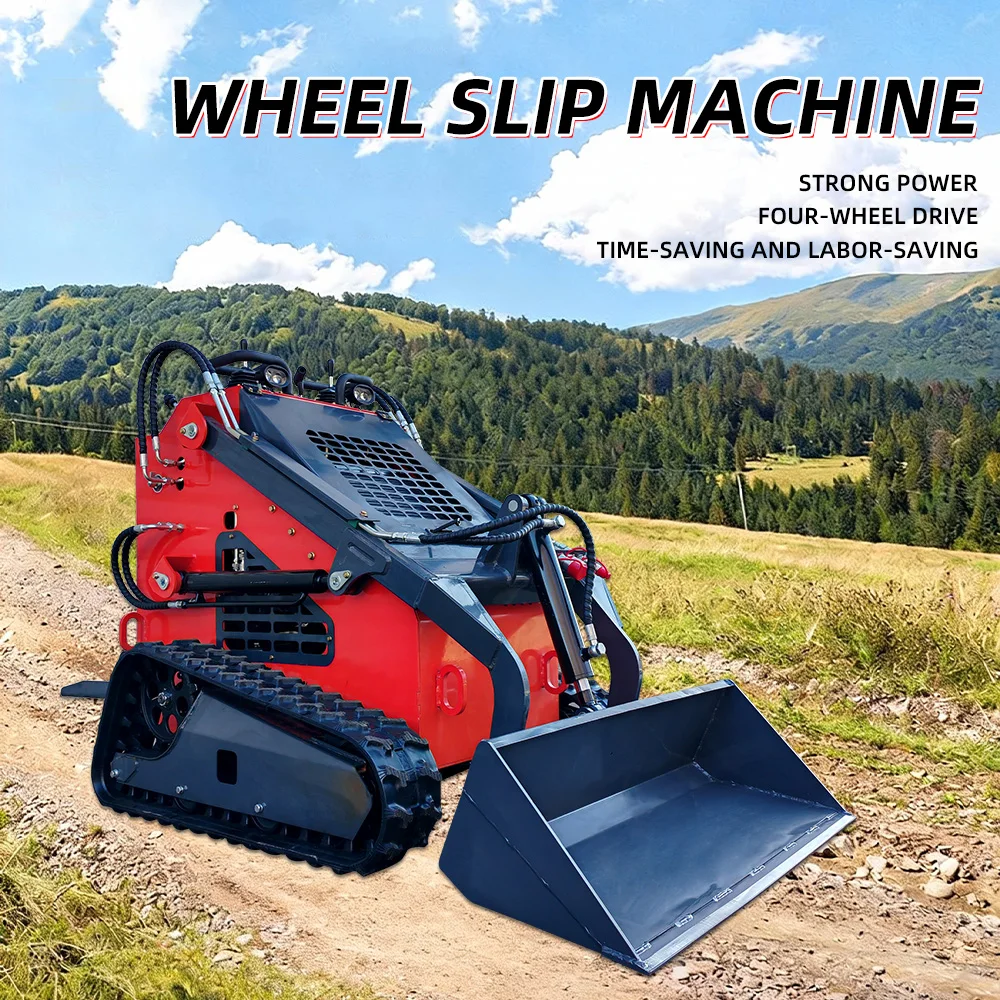 

Compact Track Skid Steer Loader 360° Rotation for Narrow Space Work Track Skid Steer Loader Diesel Engine Loader forSnow Removal