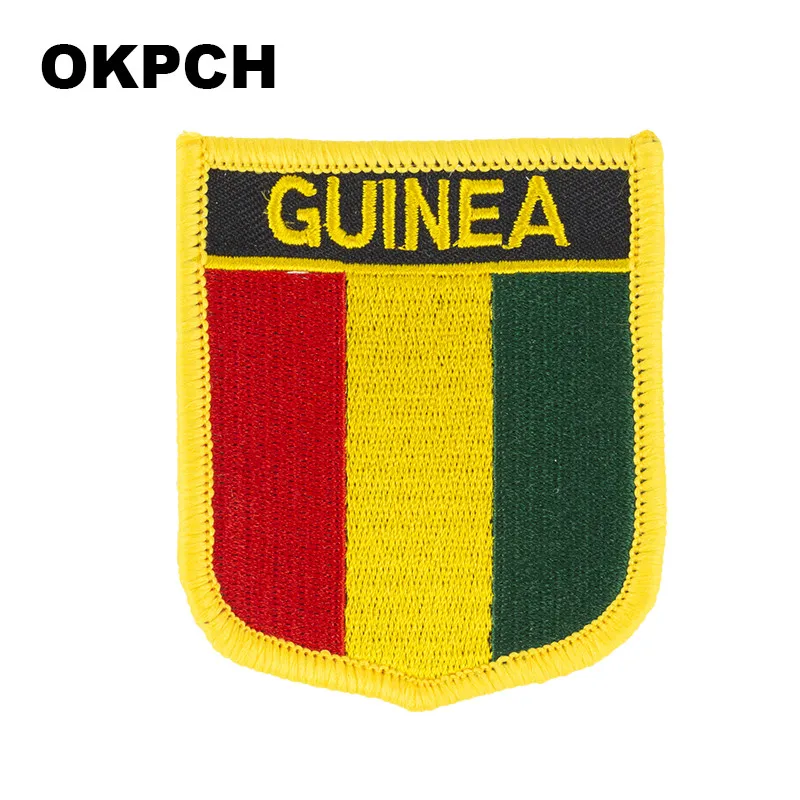 Djibouti Kyrgyzstan Guinea Canada Ghana Cambodia Czech Rep. Cameroon Kenya Latvia Flag Shield Shape Iron on Embroidery Patches