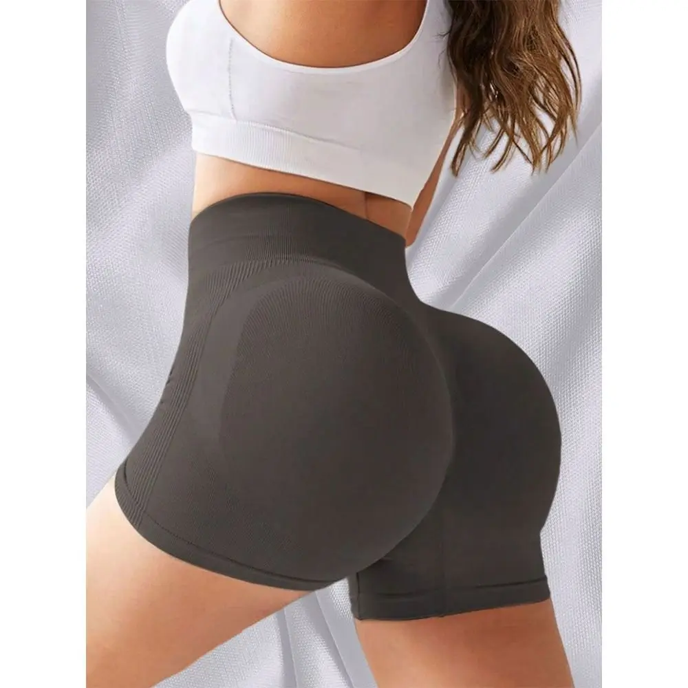 

Модные женские ударные шорты с низкой талией, шорты для йоги в рубчик, бесшовные шорты для бега