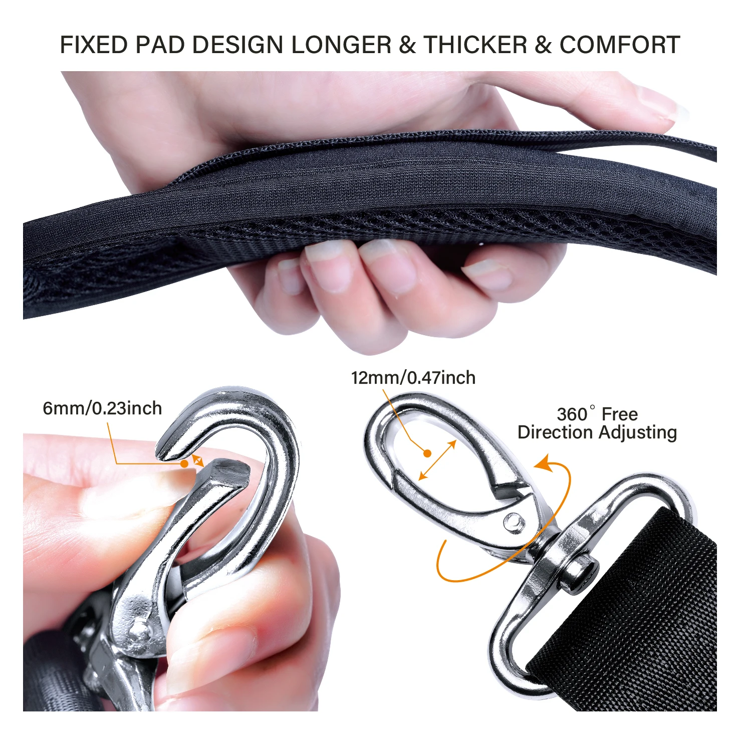 حزام كتف بديل عالمي مقاس 59 بوصة مع حشوة ثابتة وإبزيم قابل للتعديل لحقيبة كتف واحدة #3