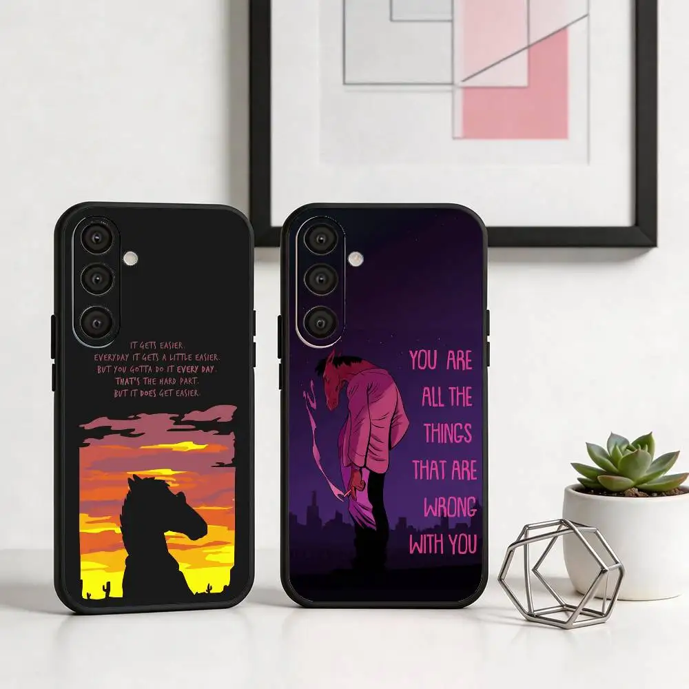 

Funny B-Bojack H-Horseman Phone Case For Samsung A73,A21s,A22,A31,A32,A52,A53,A71,A80,Soft Black Shell