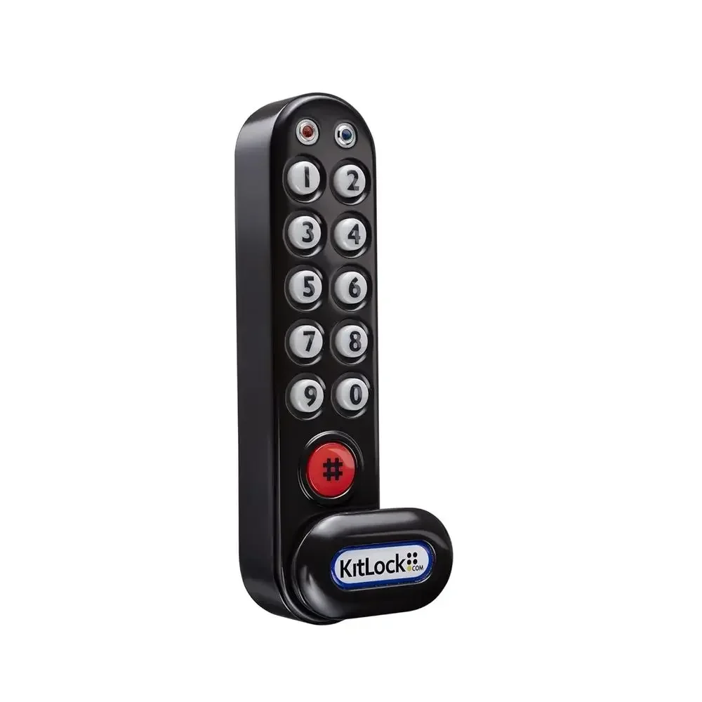 Black Zinc Alloy Cabinet Lock Kit with Upgraded Batteries, 3/8-1 1/8 Spindle Length
