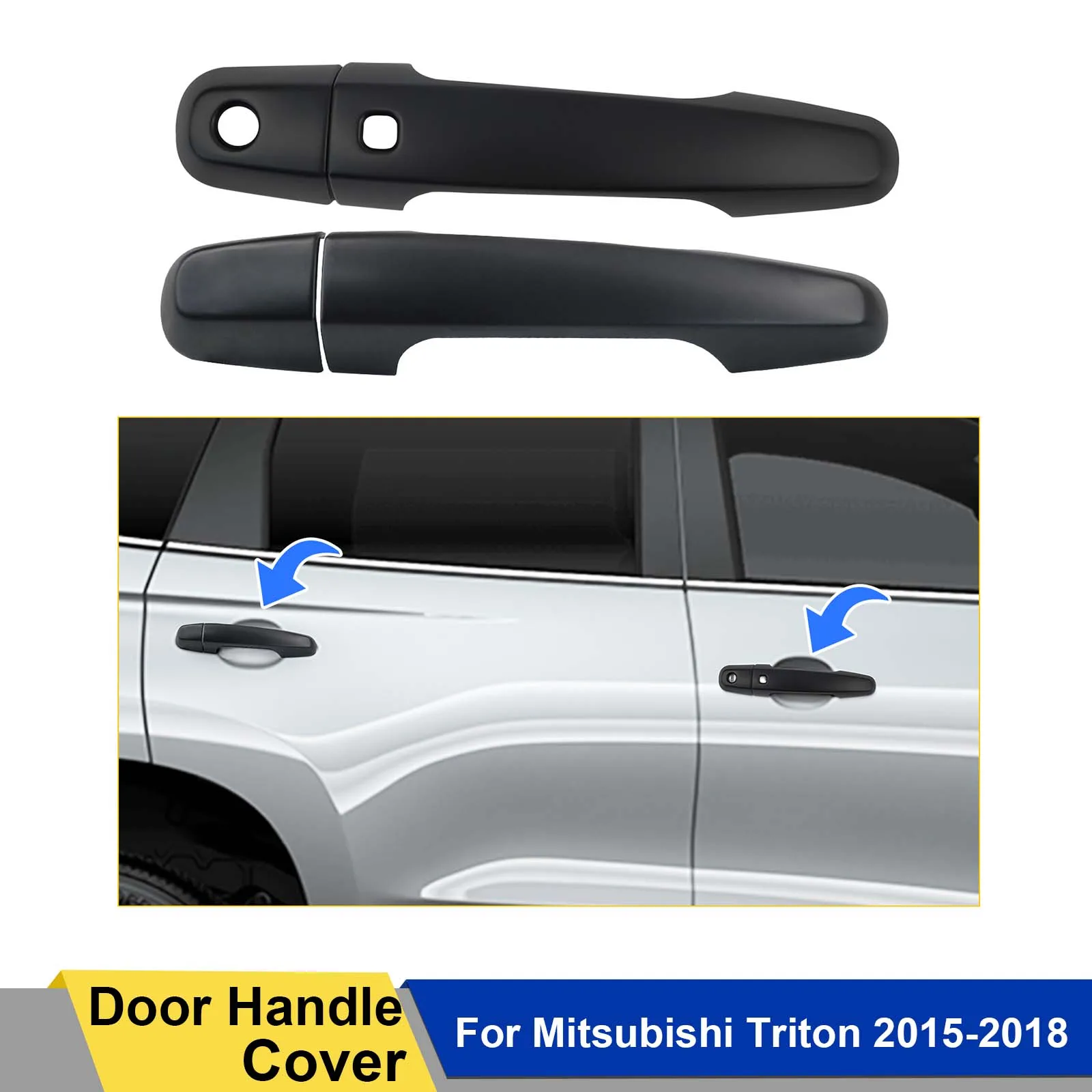 Matte Black Cover Guard Door Handle Cover Door Handle Protector For Mitsubishi Triton 2015 2016 2017 2018 4X4 Car Accessories