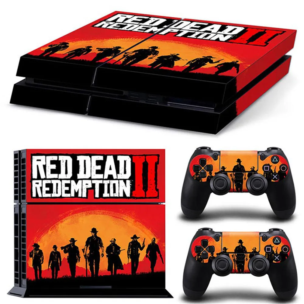 Red dead redemption 2 Vinyl Faceplate decal For Ps4 Console Controller accessories Skins For Ps4